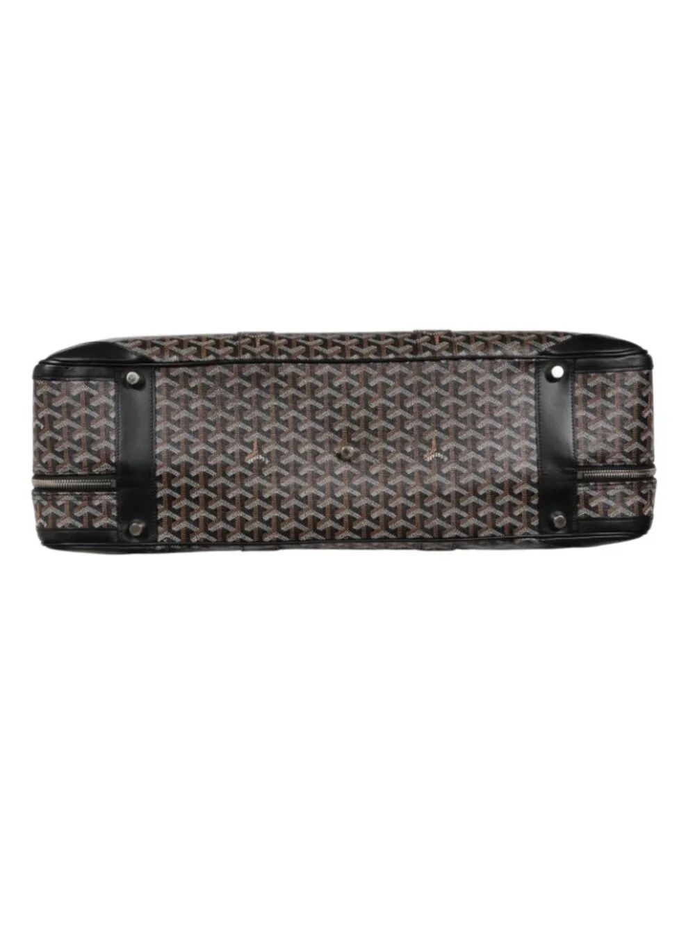 Goyard Black Goyardine Canvas Leather Majordome 60 Travel Trunk Luggage Bag